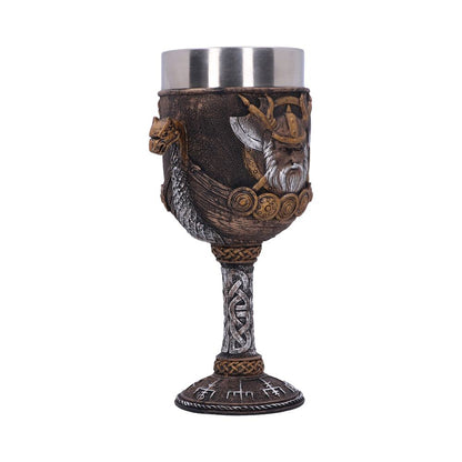 Valhalla Goblet Viking Dragon Boat Wine Glass 17cm 4