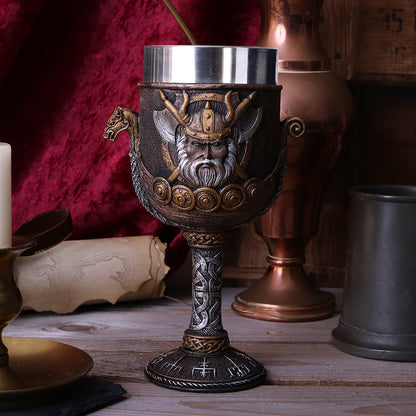 Valhalla Goblet Viking Dragon Boat Wine Glass 17cm 7