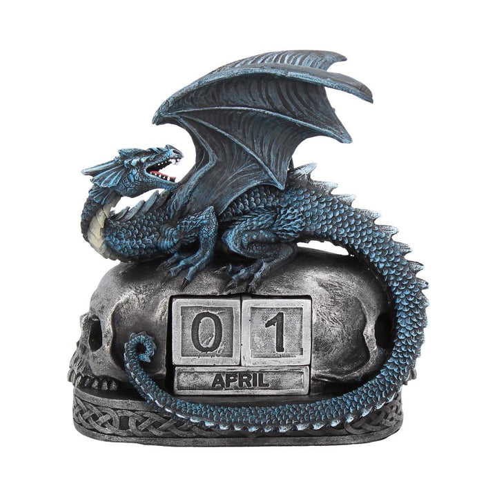 Blue Dragon and Skulls Year Keeper Gothic Calendar 14cm