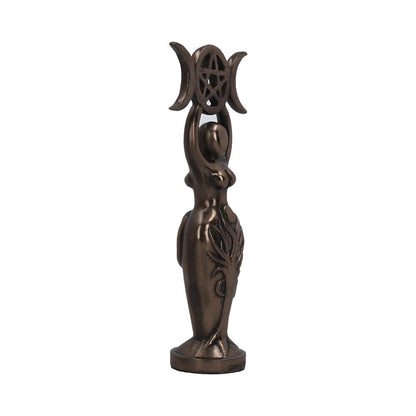 Triple Goddess Figurine Bronzed Wiccan Idol Ornament 20cm 6