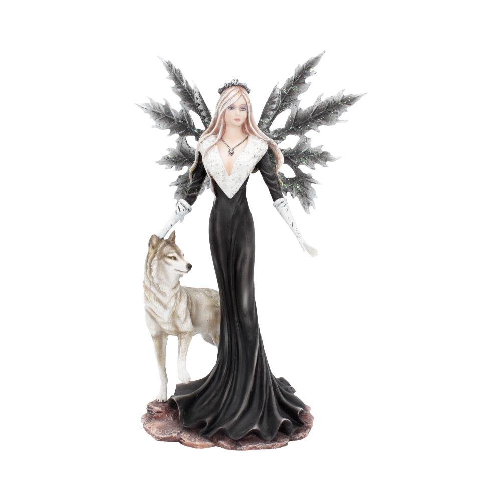 Dark Aura Fairy With Her Grey Wolf Companion 24cm 1