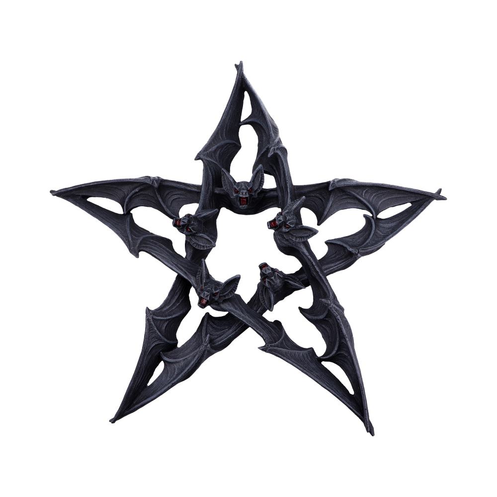 Dark Colony Bat Pentagram Wall Plaque 33cm 1