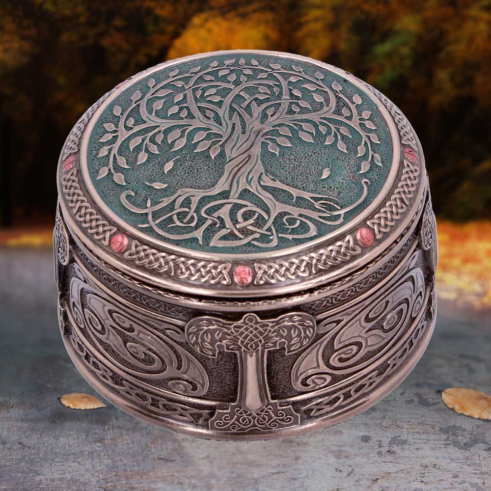 Round Tree of Life Celtic Trinket Box 10cm 6