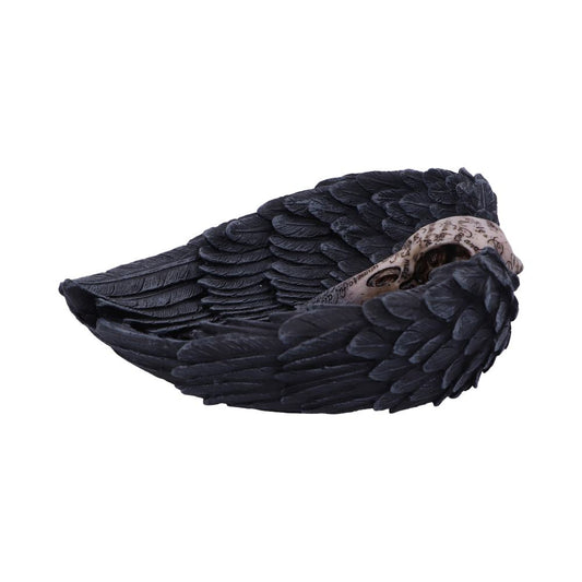 Edgar Allen Poes Nevermore Raven Skull Trinket Holder Jewellery Dish 17cm 2