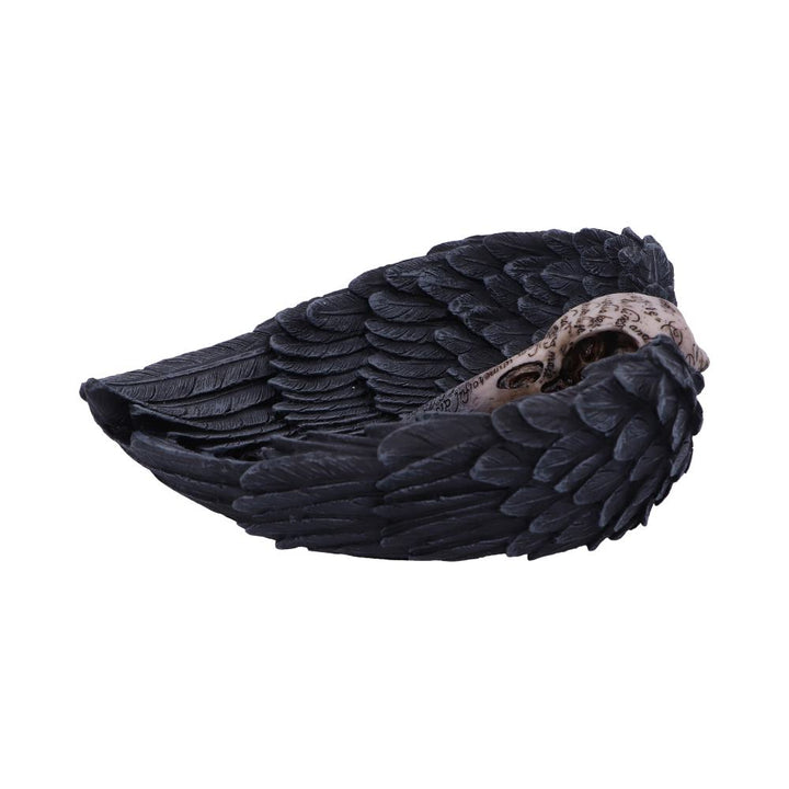 Edgar Allen Poes Nevermore Raven Skull Trinket Holder Jewellery Dish 17cm