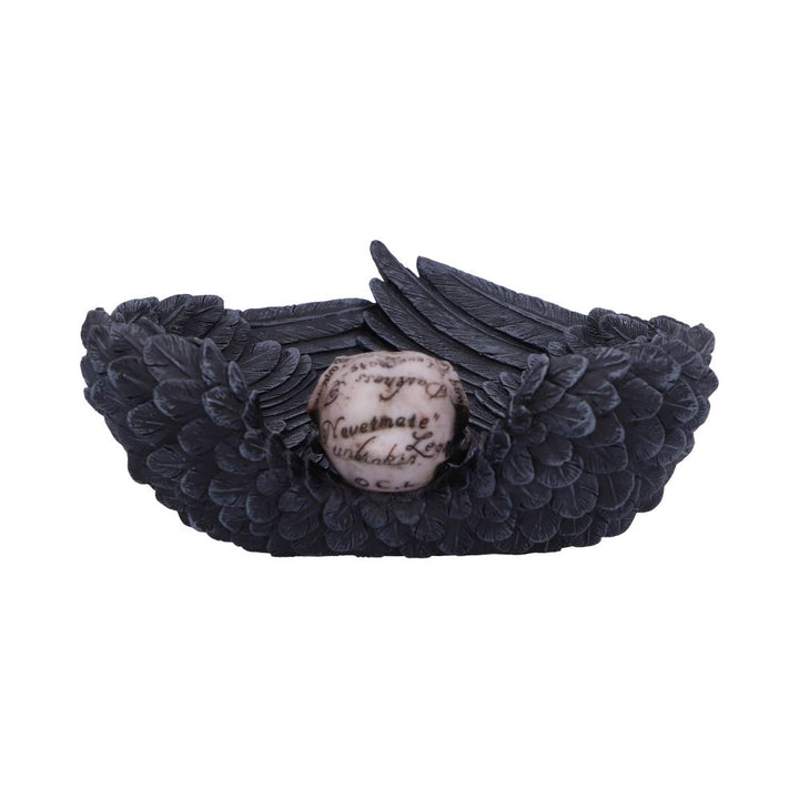 Edgar Allen Poes Nevermore Raven Skull Trinket Holder Jewellery Dish 17cm