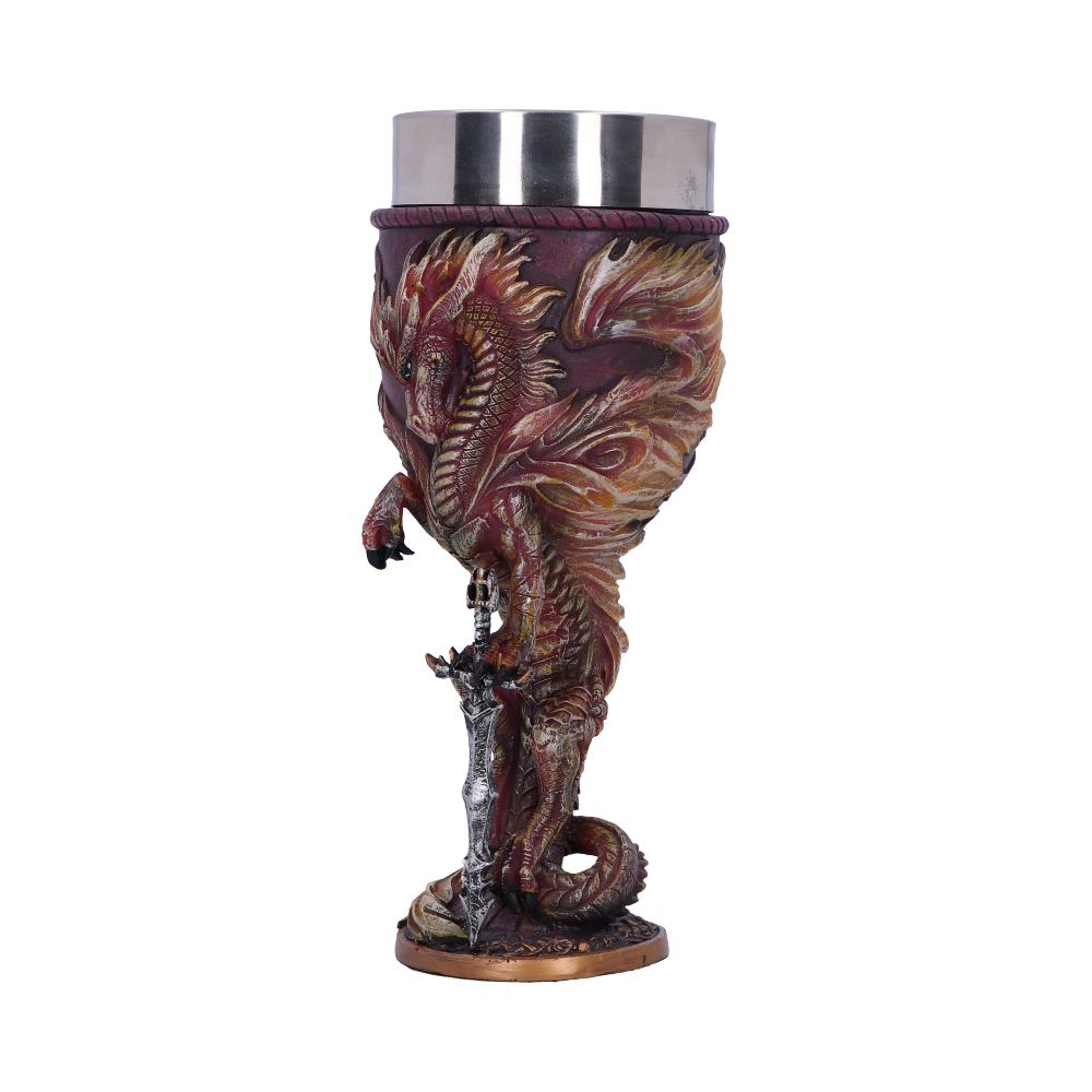 Flame Blade Red Fire Dragon Goblet Glass 17.8cm 2