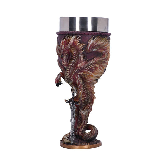 Flame Blade Red Fire Dragon Goblet Glass 17.8cm 2