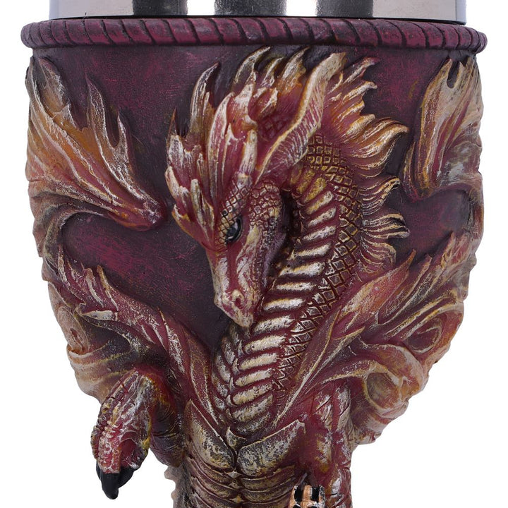 Flame Blade Red Fire Dragon Goblet Glass 17.8cm 5