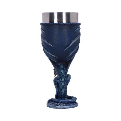 Sea Blade Blue Water Dragon Goblet Glass 17.8cm by Ruth Thompson 4
