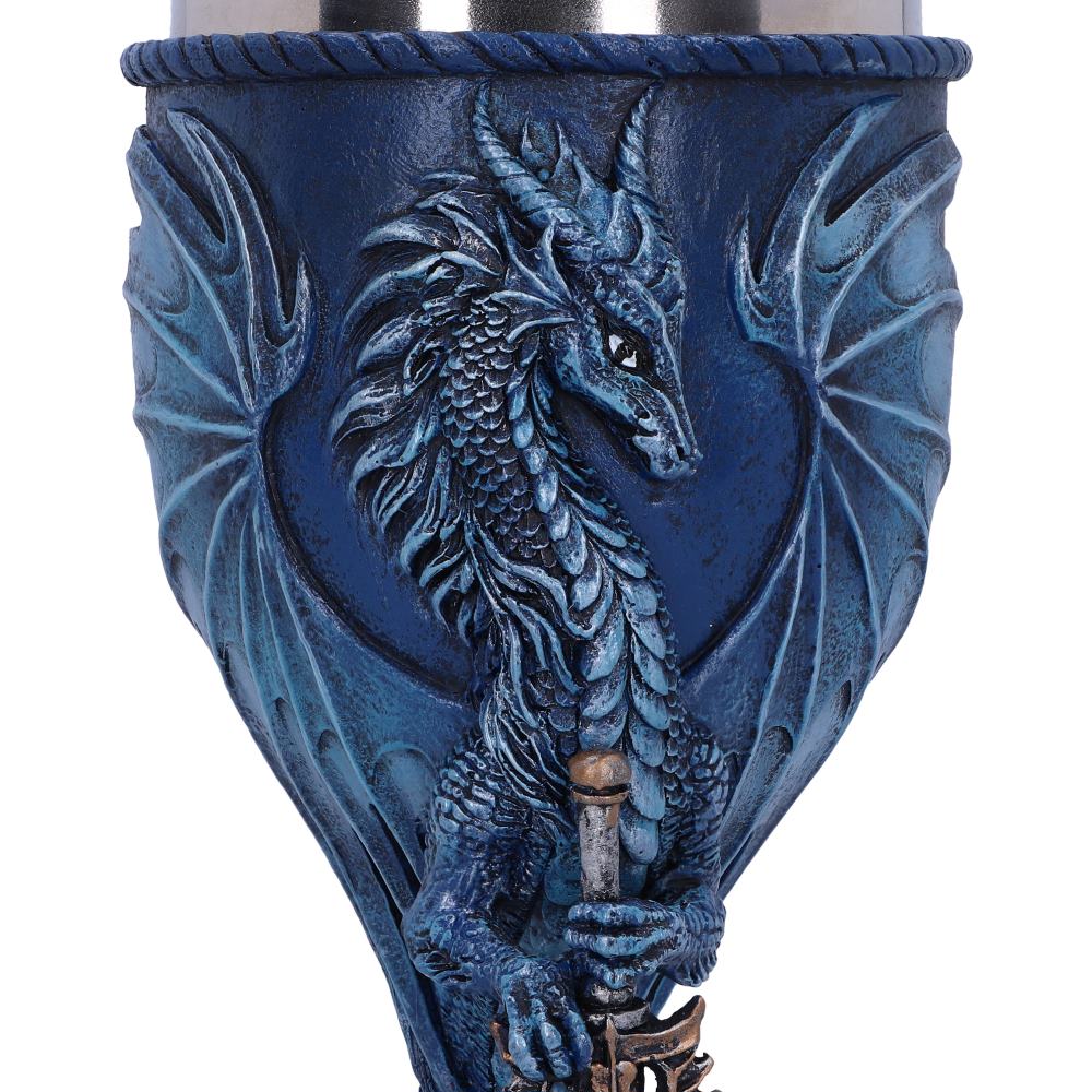 Sea Blade Blue Water Dragon Goblet Glass 17.8cm by Ruth Thompson 5