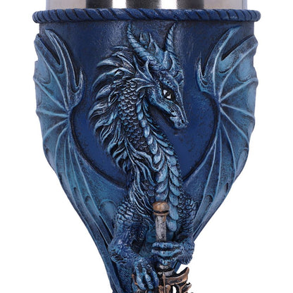 Sea Blade Blue Water Dragon Goblet Glass 17.8cm by Ruth Thompson 5