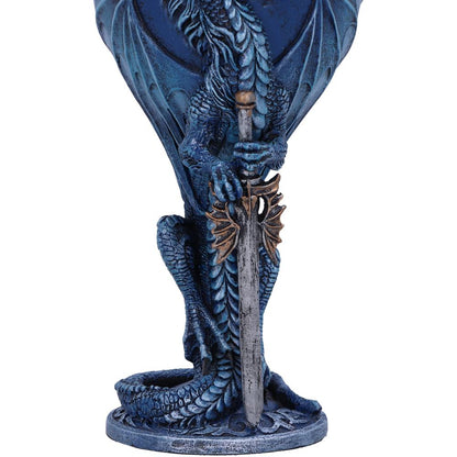 Sea Blade Blue Water Dragon Goblet Glass 17.8cm by Ruth Thompson 6