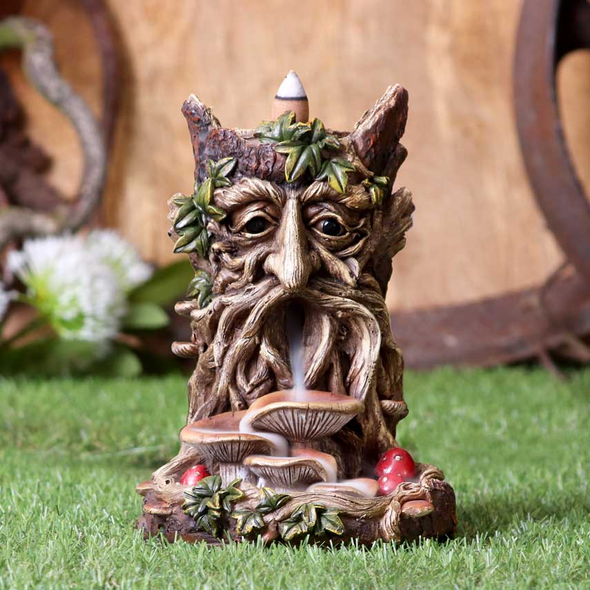 The Wisest Dryad Tree Spirit Green Man Backflow Incense Burner 18cm 5