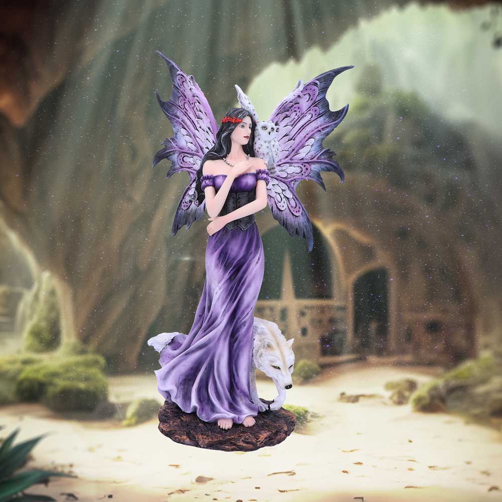 Amethyst Companions Purple Wolf and Owl Fairy Companion Figurine 39.5cm 5
