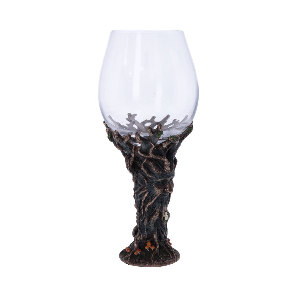 Bronze Forest Nectar Ancient Tree Spirit Green Man Goblet Wine Glass 23cm 4