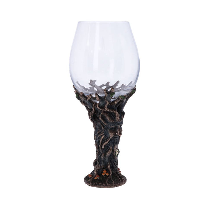 Bronze Forest Nectar Ancient Tree Spirit Green Man Goblet Wine Glass 23cm 4