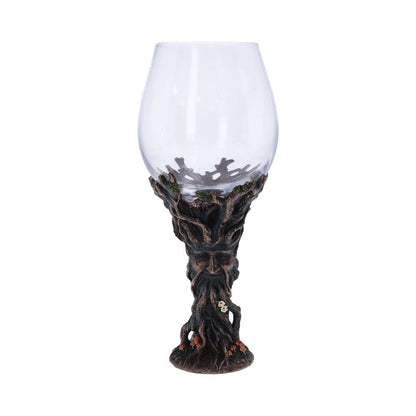 Bronze Forest Nectar Ancient Tree Spirit Green Man Goblet Wine Glass 23cm 1