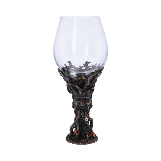 Bronze Forest Nectar Ancient Tree Spirit Green Man Goblet Wine Glass 23cm 1