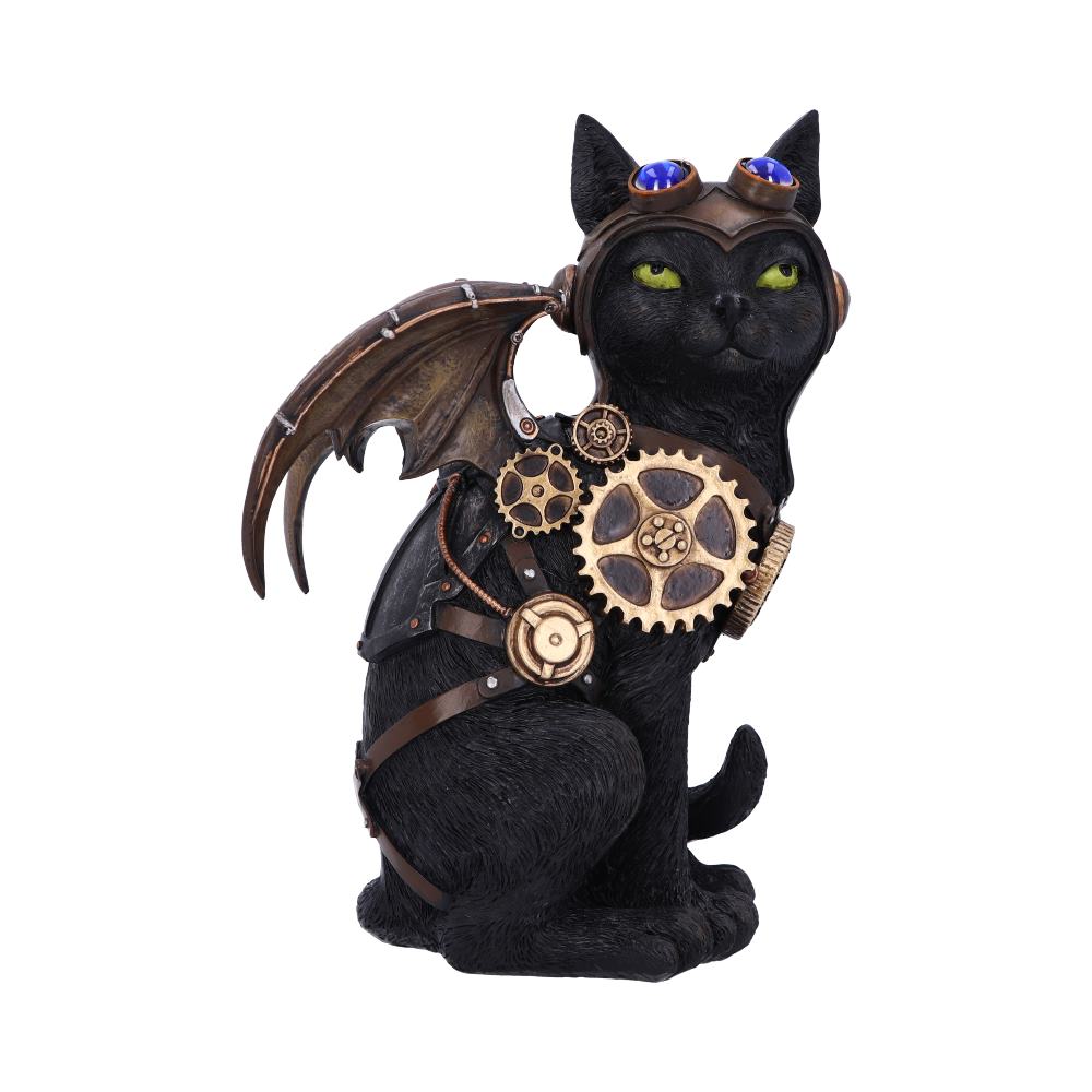 Feline Flight 22.7cm Steampunk Black Cat Pilot Figurine 1