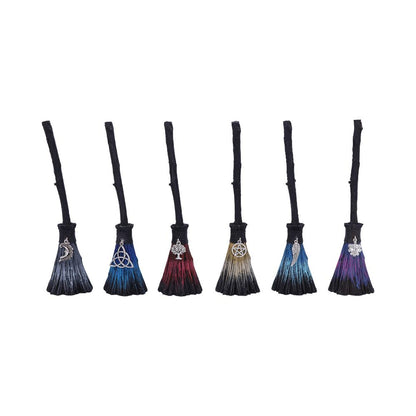 Set of Six Positivity Broomsticks with Silver Charms Positive Energy 20cm 1