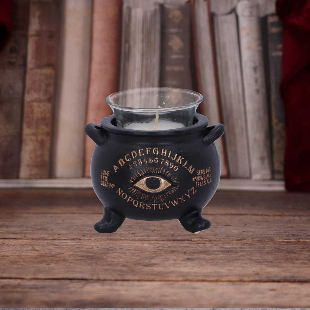 All Seeing Eye Witches Cauldron Tealight Candle Holder 9cm 7