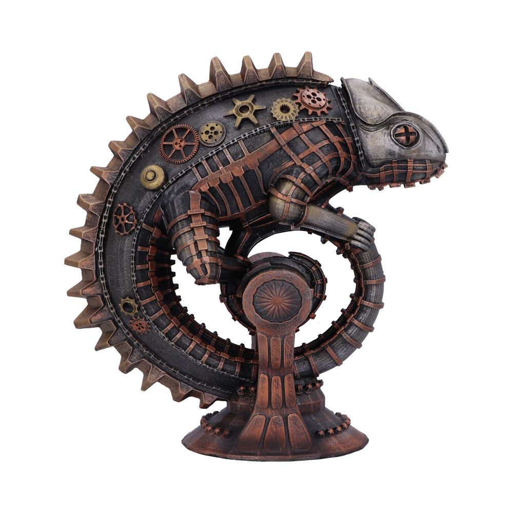 Bronze Mechanical Chameleon Steampunk Lizard Figurine 22.3cm 3