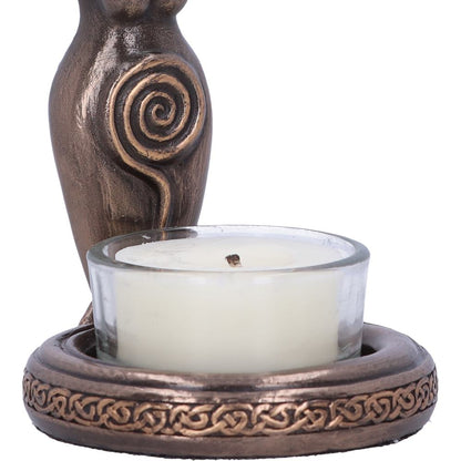 Triple Goddess Tea Light 12cm Bronze Resin Candle Holder 5