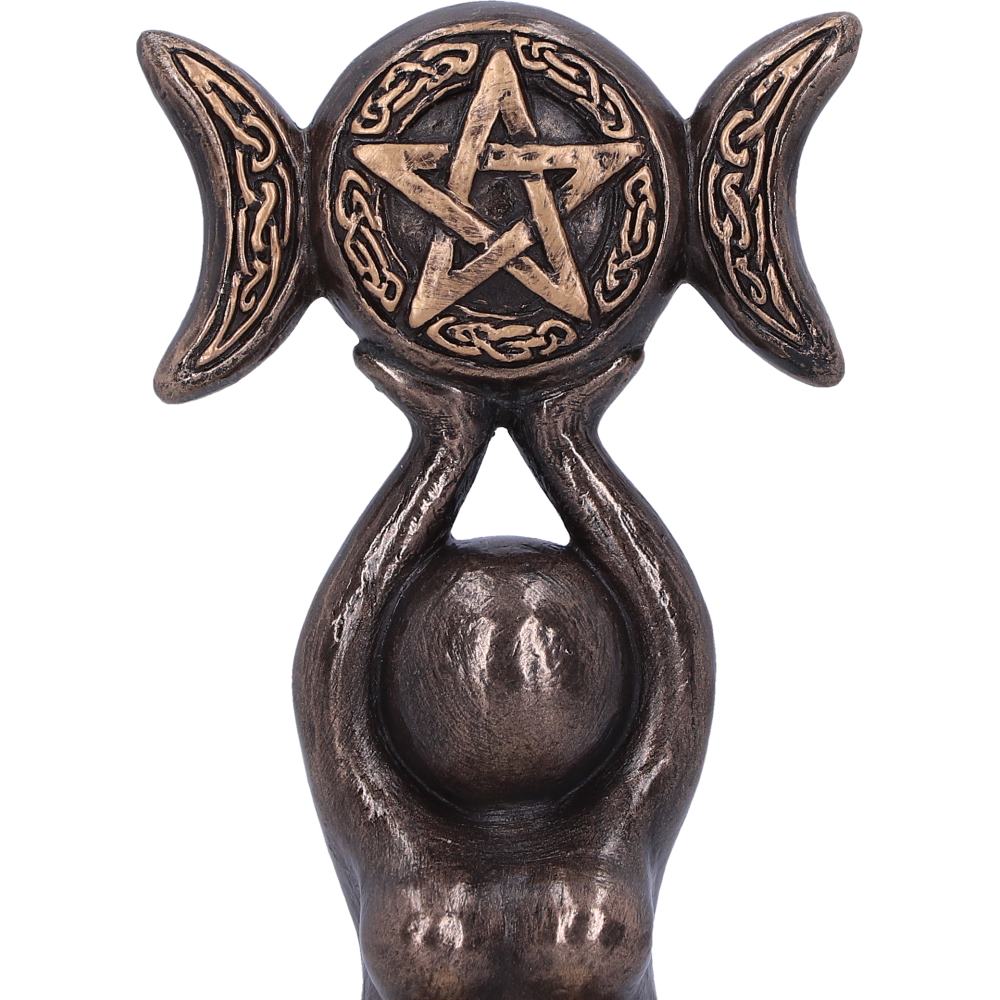Triple Goddess Tea Light 12cm Bronze Resin Candle Holder 6