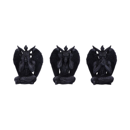 Three Wise Baphomet Figurines 10.2cm 1