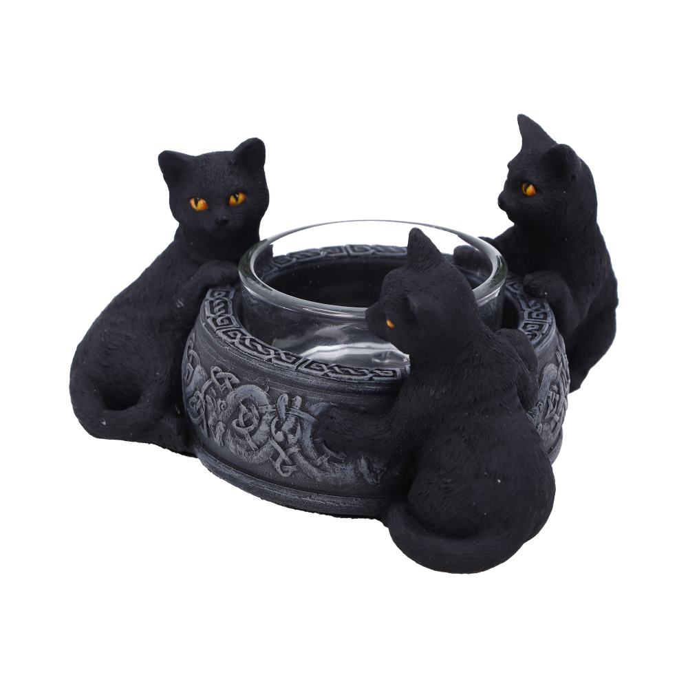 Familiar Trio Cat Tea Light Holder 10cm 2