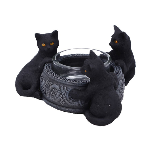 Familiar Trio Cat Tea Light Holder 10cm 2