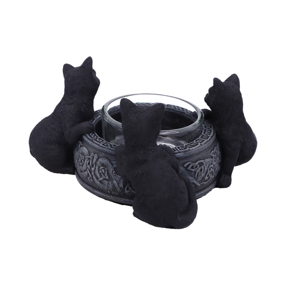 Familiar Trio Cat Tea Light Holder 10cm 3