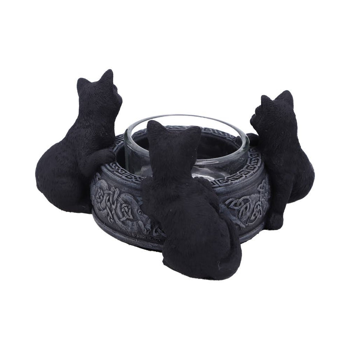Familiar Trio Cat Tea Light Holder 10cm 3