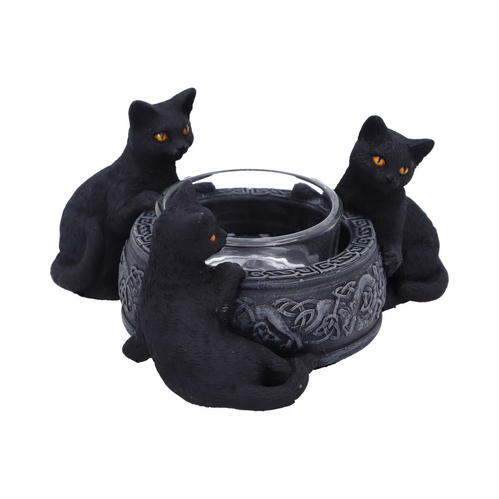 Familiar Trio Cat Tea Light Holder 10cm 4