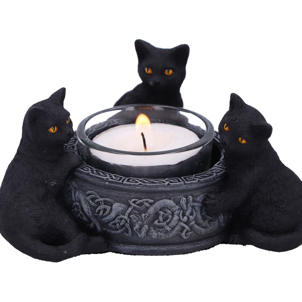Familiar Trio Cat Tea Light Holder 10cm 5