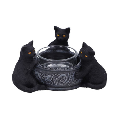 Familiar Trio Cat Tea Light Holder 10cm 1