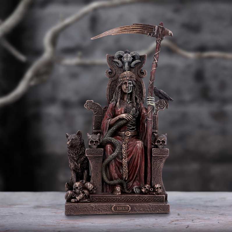 Bronze Hel The Two Faced Terror Figurine 23cm 7