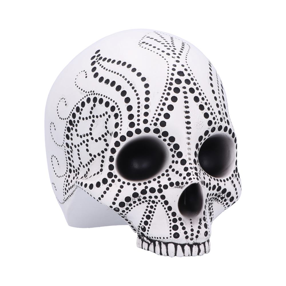 Pointilist Skull Figurine Large 13.8cm 1