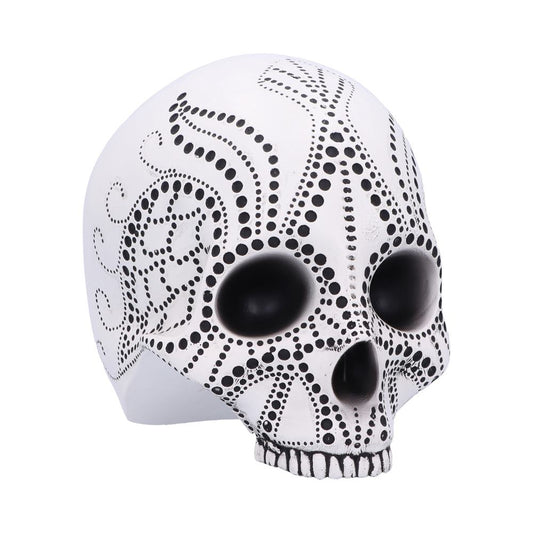 Pointilist Skull Figurine Large 13.8cm 1