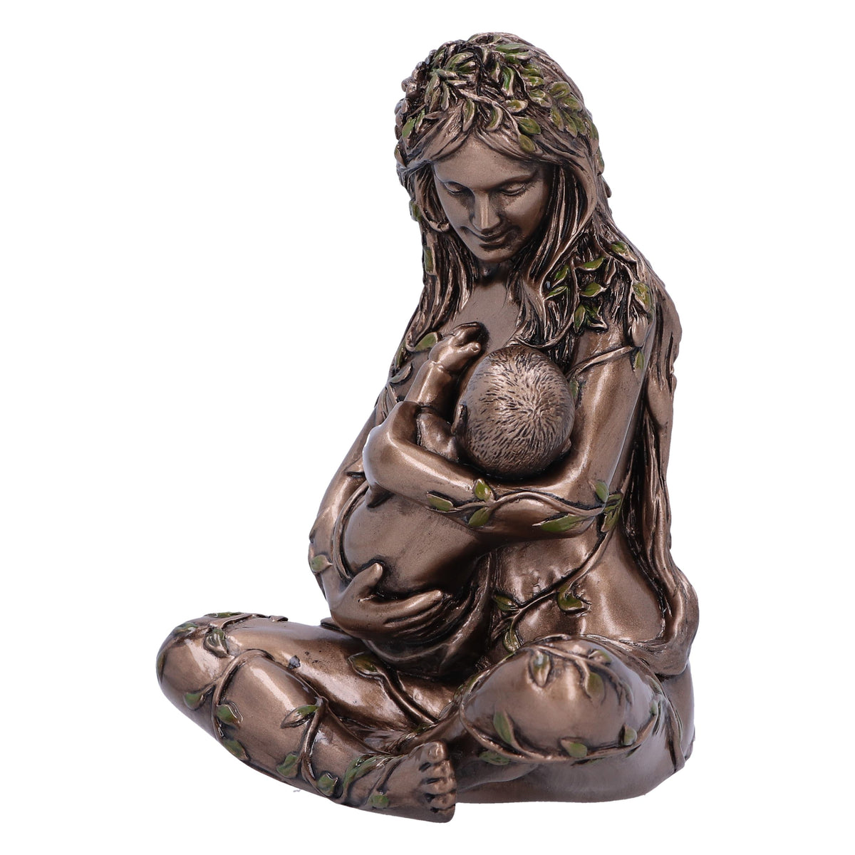 Earth Mother and Baby Bronze Figurine 11cm 2