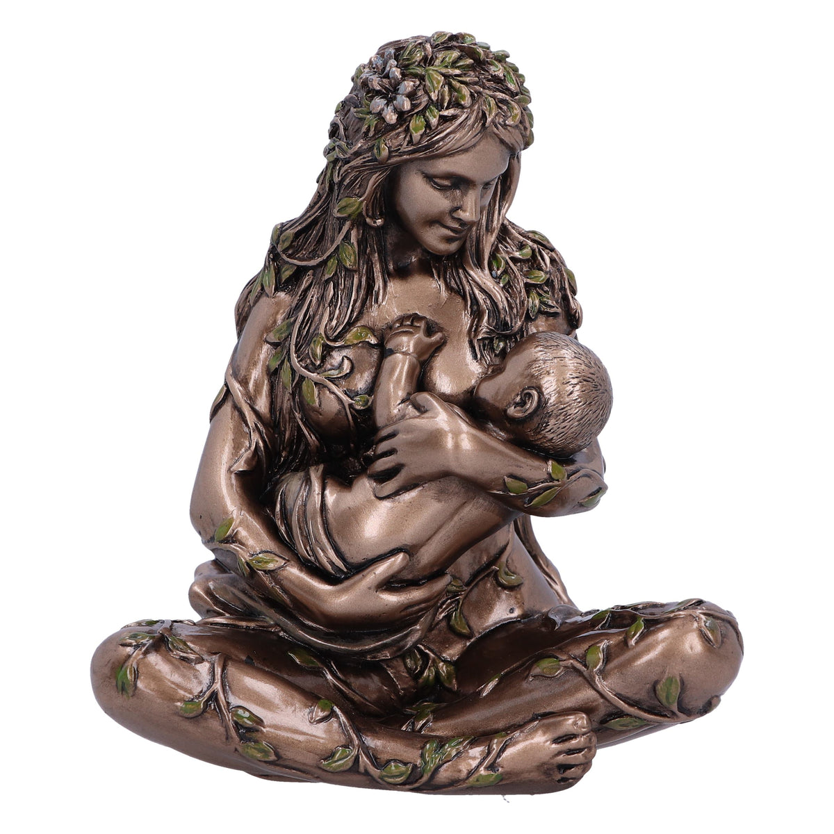 Earth Mother and Baby Bronze Figurine 11cm 1