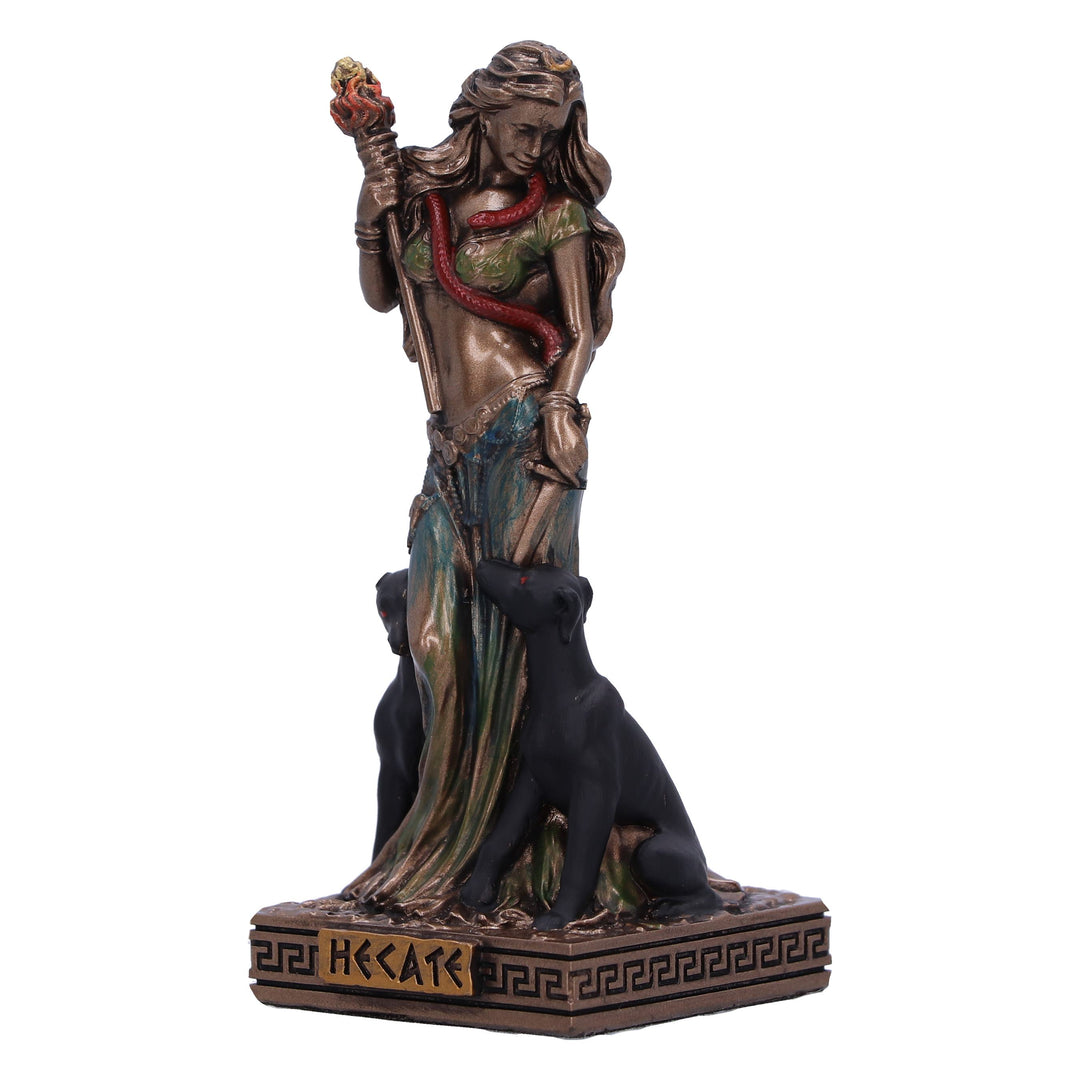 Hecate Moon Goddess Mini Figurine in Bronze 9cm