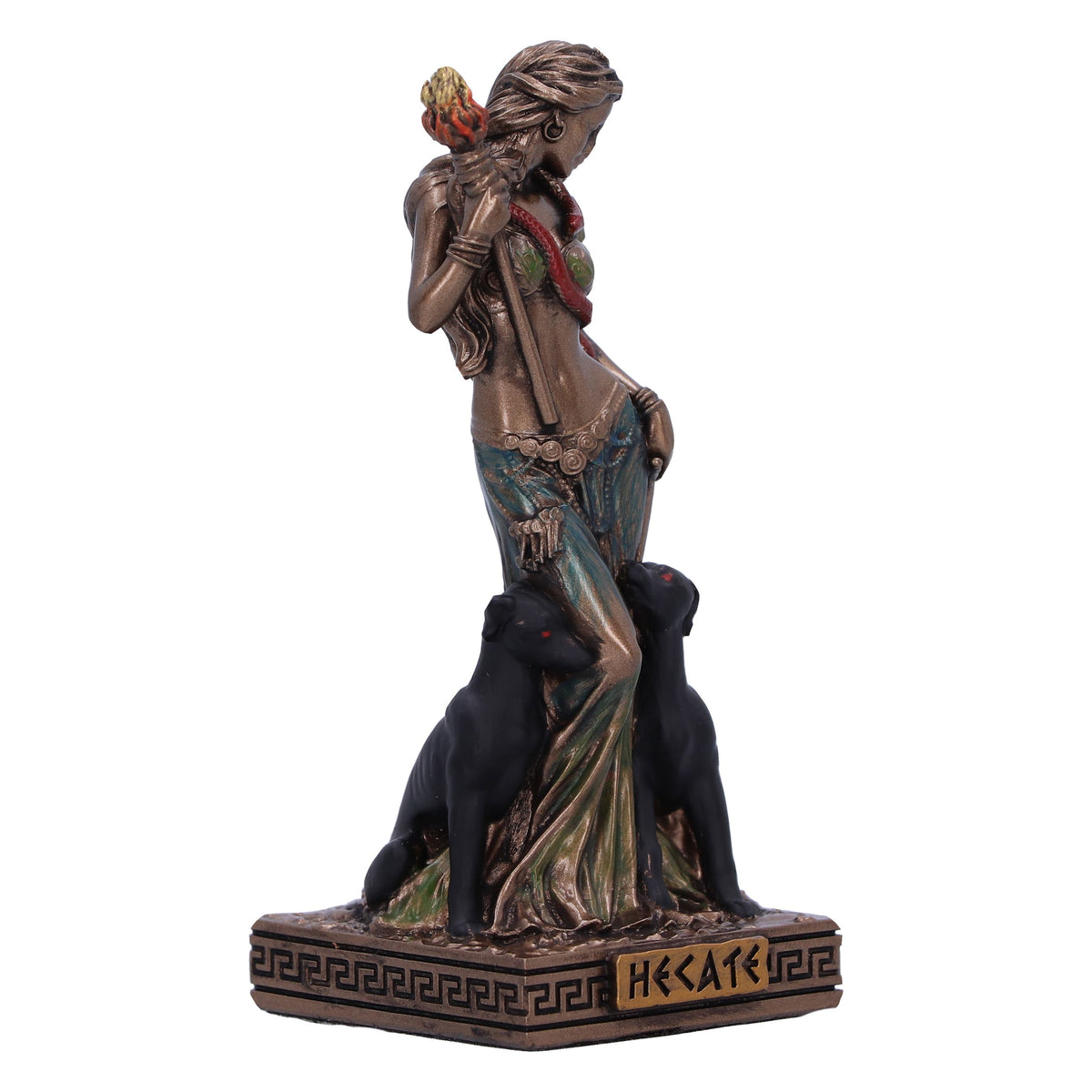 Hecate Moon Goddess Mini Figurine in Bronze 9cm 4