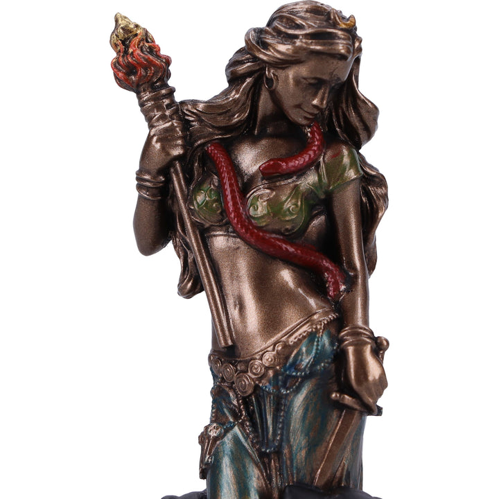 Hecate Moon Goddess Mini Figurine in Bronze 9cm