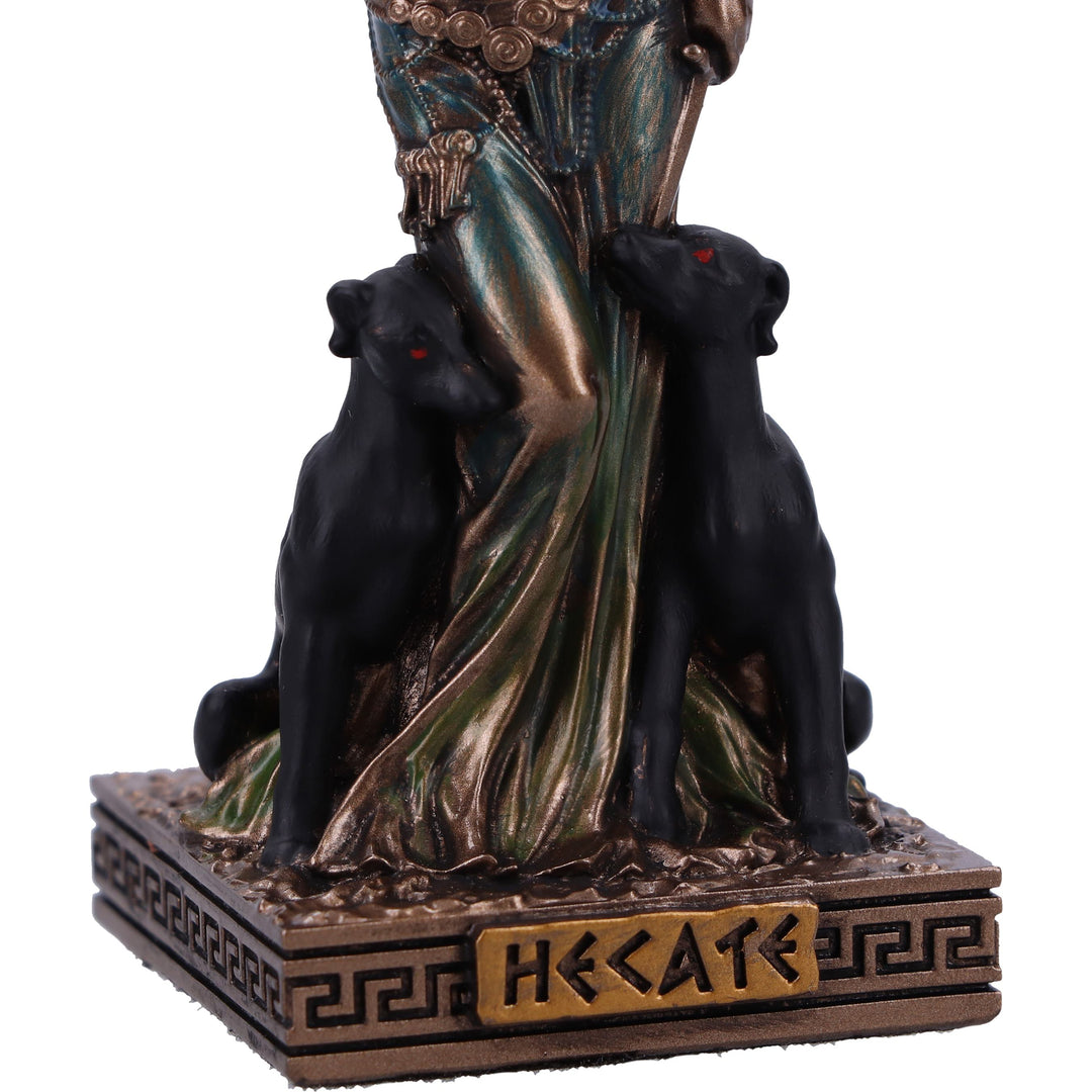 Hecate Moon Goddess Mini Figurine in Bronze 9cm
