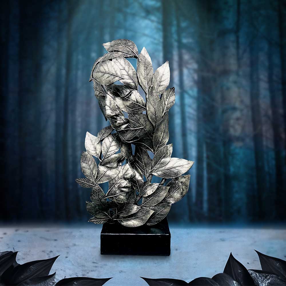 Natural Emotion Embrace Silver Statue 38cm 7