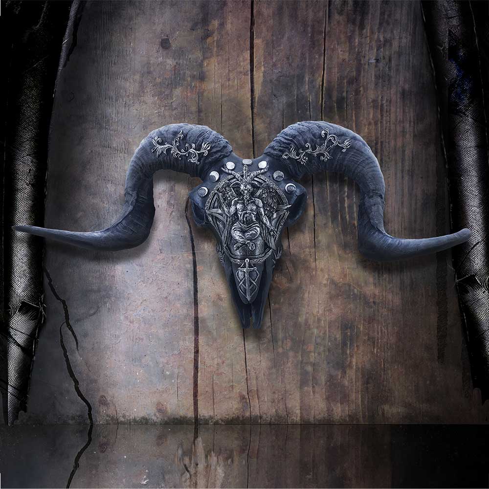 Baphomets Veneration Skull Wall Plaque 53cm 7