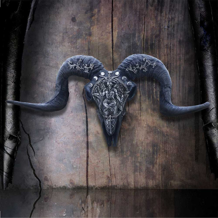 Baphomets Veneration Skull Wall Plaque 53cm 7