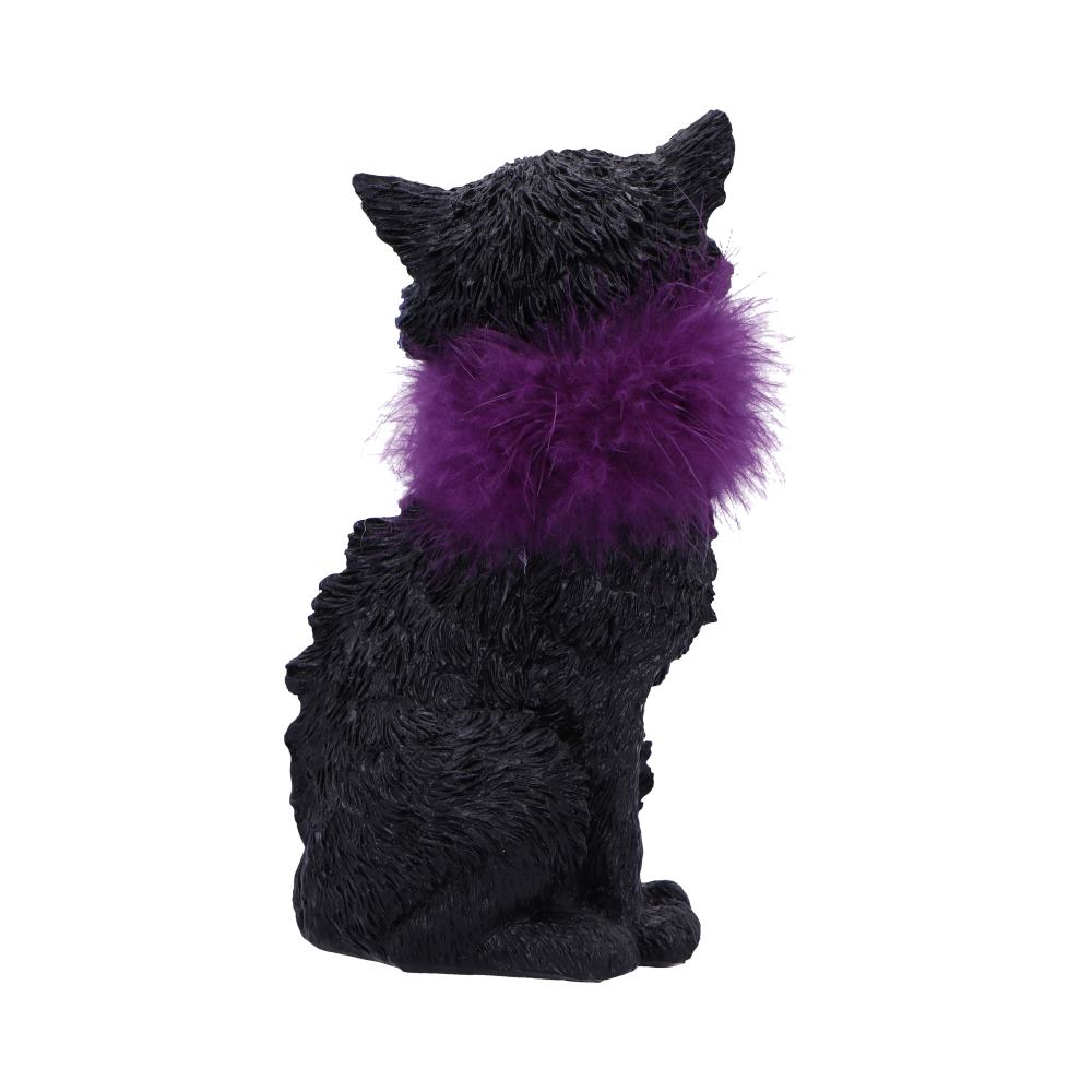 Furgus Black Cat Feather Boa Figurine 19.5cm 3